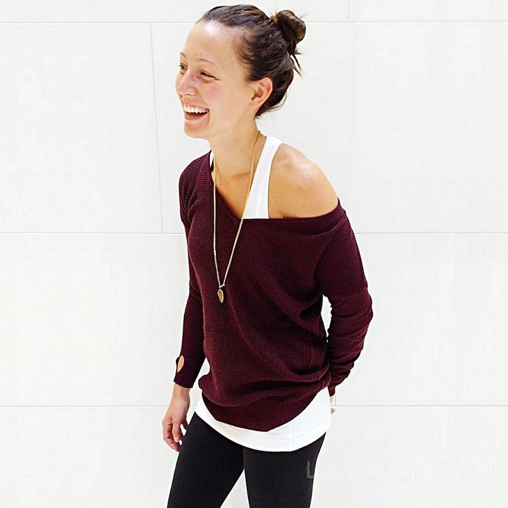 NEW Lululemon The Sweater Life Pullover in Heathered Bordeaux Drama